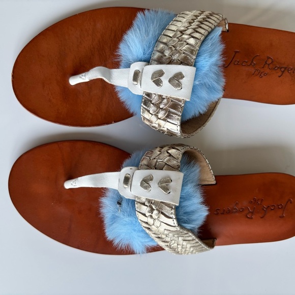 Jack Rogers Women's Tinsley Demi Wedge Sandals, White/Platinum, 8.5 M US - Picture 2 of 8